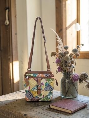 Fossil Boho Leather Patchwork Crossbody Bag